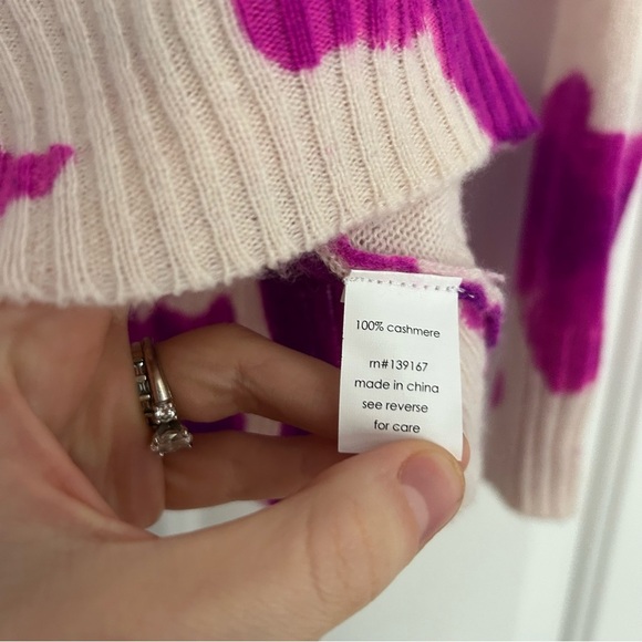 27 miles Malibu Pink and Purple Tie-Dye Crewneck cashmere Sweater XS - Picture 3 of 5